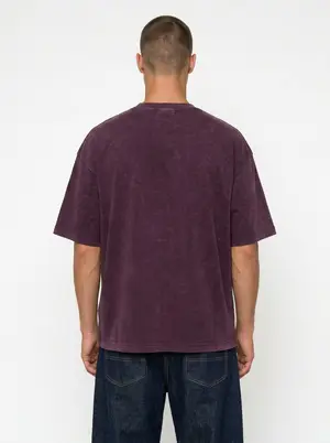 Bully Pleasure Star Tee in plum, alternate angle 2
