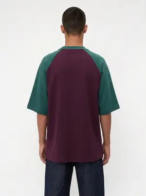 Bully Essence Club Raglan in plum / green, alternate angle 2