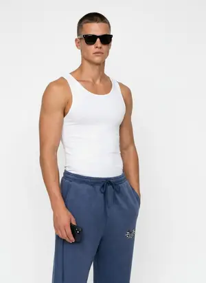 Bully Bully Sweatpant in denim blue, alternate angle 1
