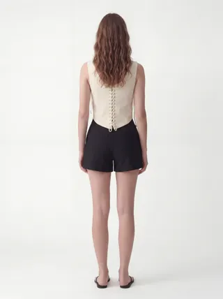 Scallop Vest in Cream, alternate angle 3