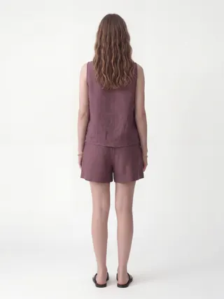 Linen Set in Plum, alternate angle 3
