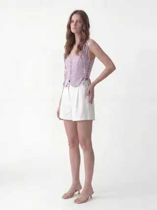 Scallop Vest in Lilac, alternate angle 1