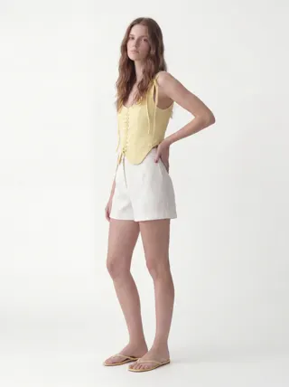 Scallop Vest in Butter, alternate angle 1