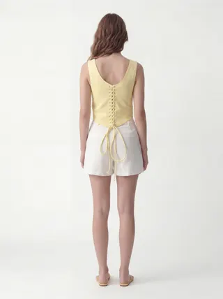 Scallop Vest in Butter, alternate angle 3