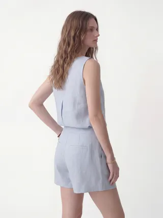 Linen Set in Powder Blue, alternate angle 2