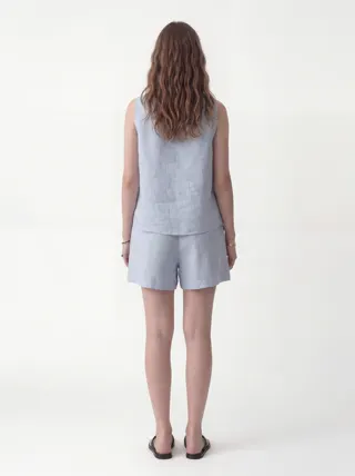 Linen Set in Powder Blue, alternate angle 3