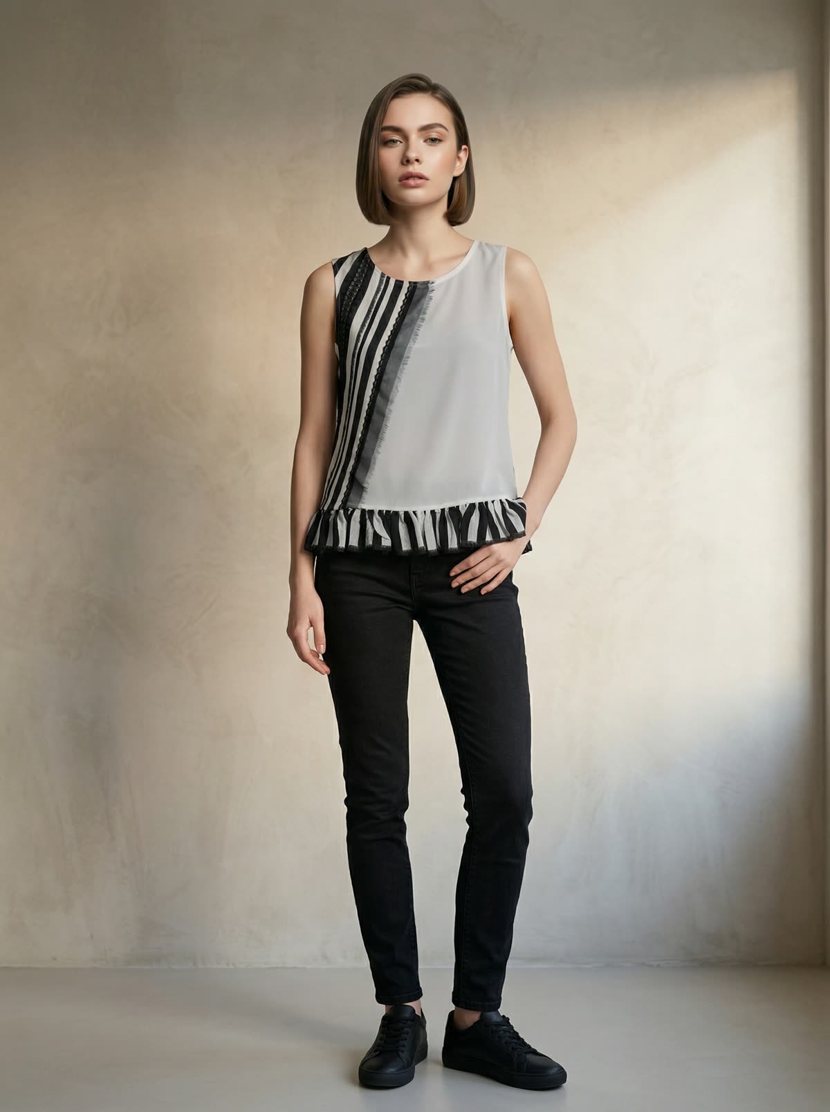 Flat Lay to On-Model — Turn the flat lay you already have into a 10-shot, multi-angle on-model catalog.