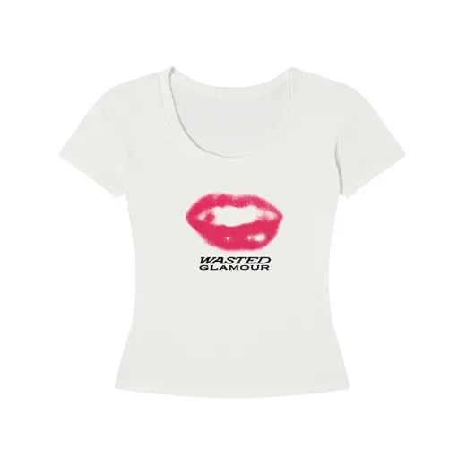 The starting photo for Graphic Tee in White: the tee laid flat
