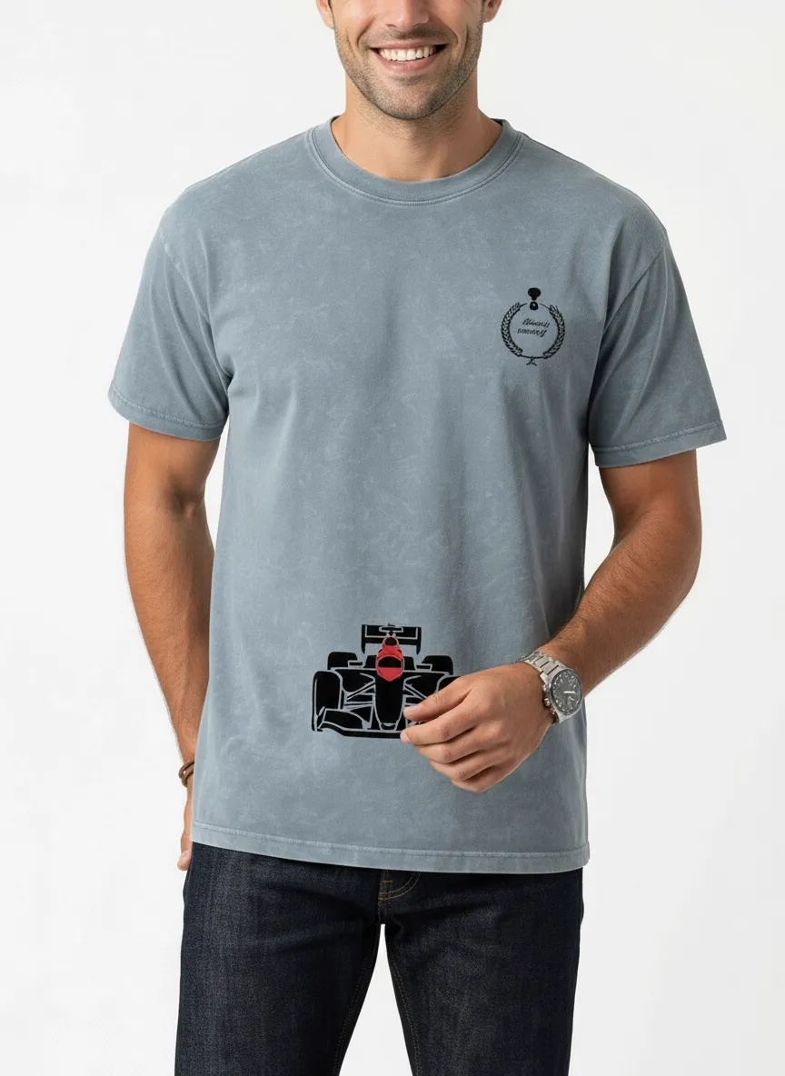 AI-generated — graphic tee lifestyle pose