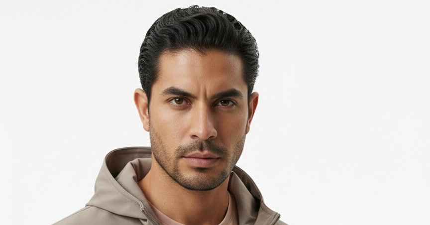 AI-generated male model in graphic tee — menswear product photography by MODA AI