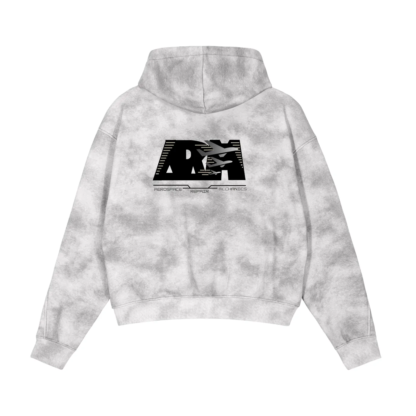 Zip hoodie flat lay — back view