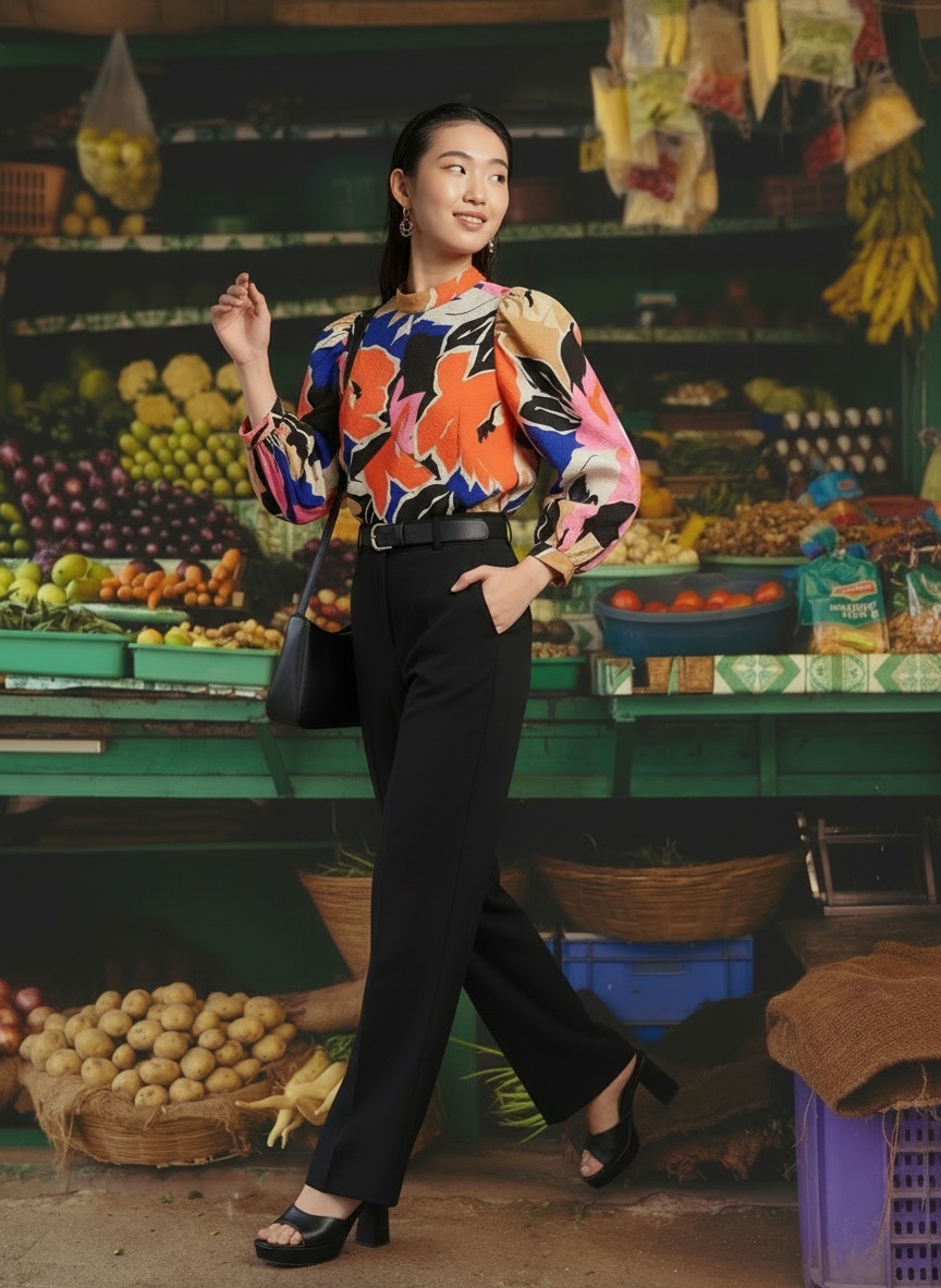 Walking lifestyle — casual movement in market