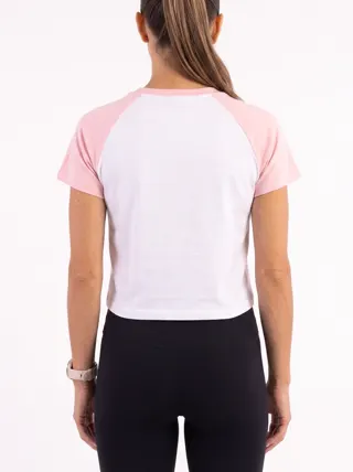 The raglan tee in blush, additional catalog angle 2
