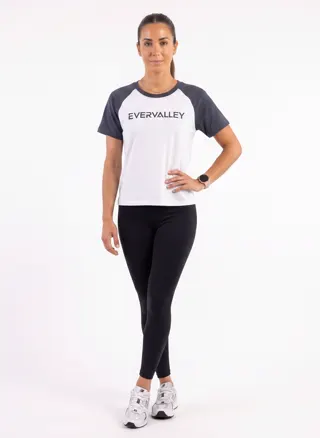 The raglan tee in navy, additional catalog angle 1