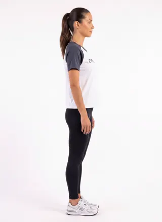The raglan tee in navy, additional catalog angle 3